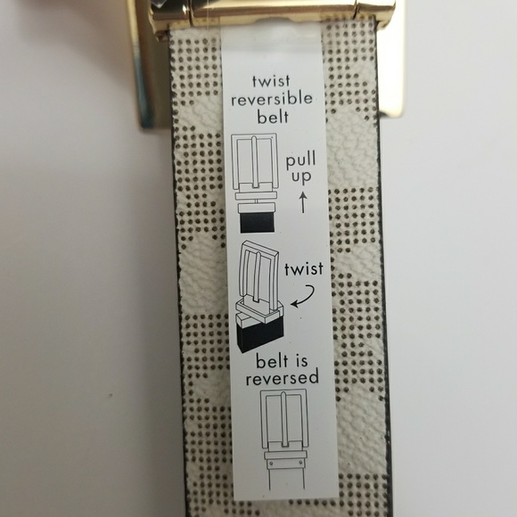 Michael Kors Logo Reversible Chocolate/White Belt - Picture 6 of 7